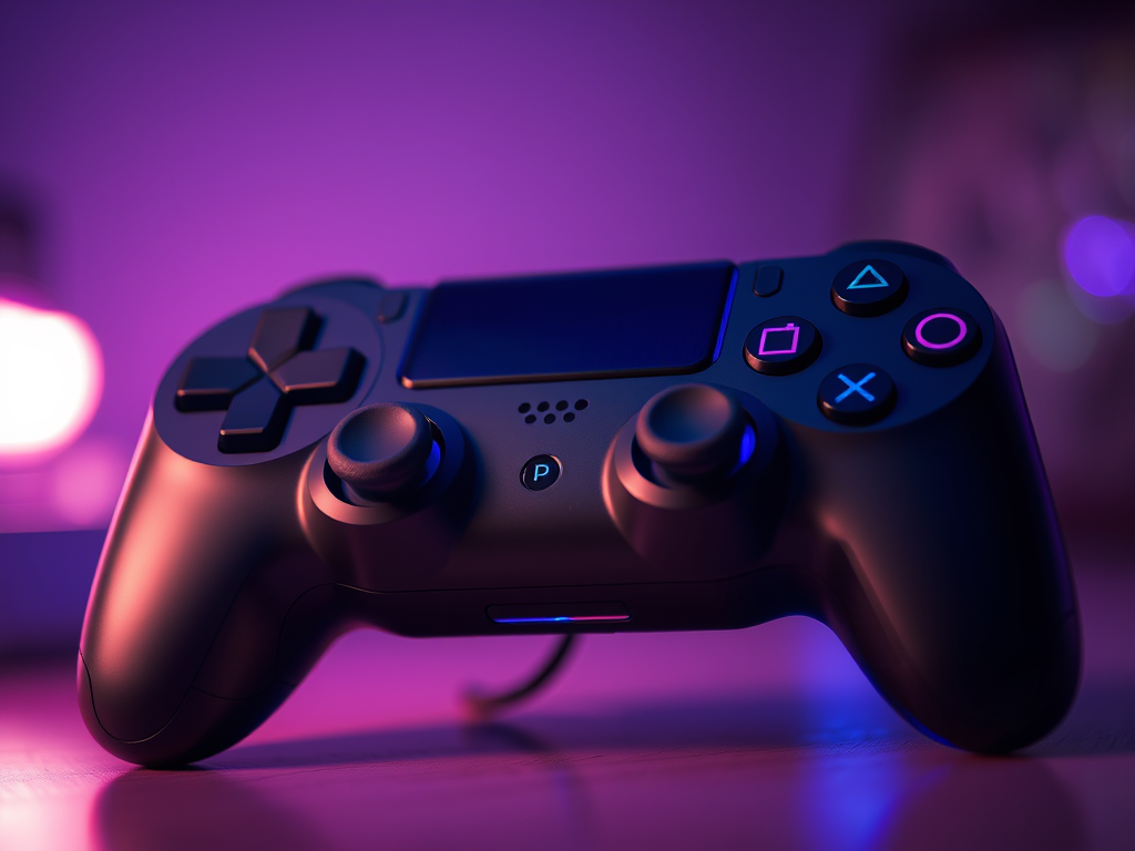 manette violette et bleue